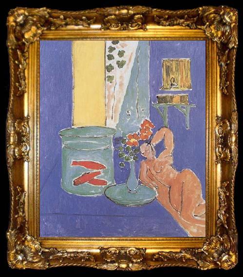 framed  Henri Matisse Goldfish and Sculpture (mk35), ta009-2